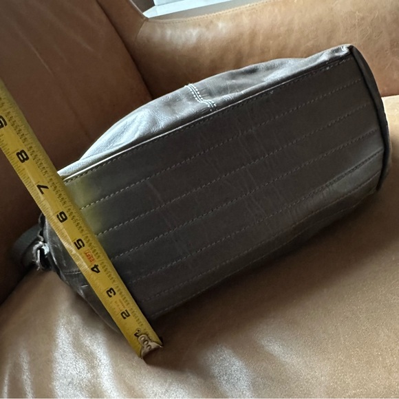 Cowboys bag grey leather messenger shoulder bag short handles work mailer unisex - Picture 13 of 16